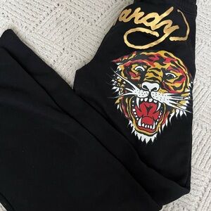 Ed Hardy Black Pants with Tiger Design